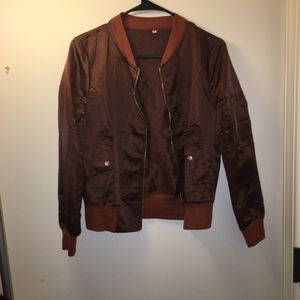 Brown bomber jacket
